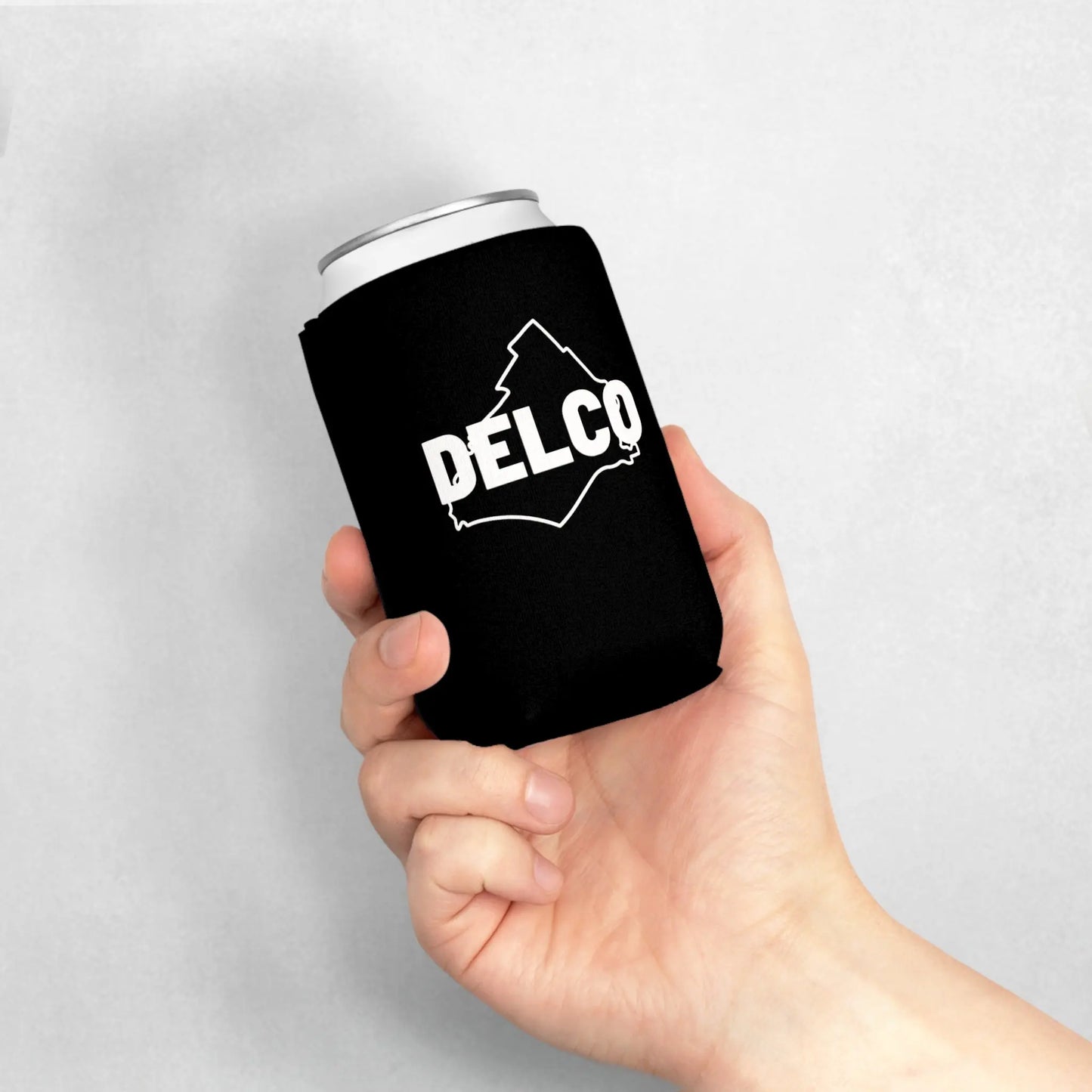 Delco Brand Beer Koozie Printify
