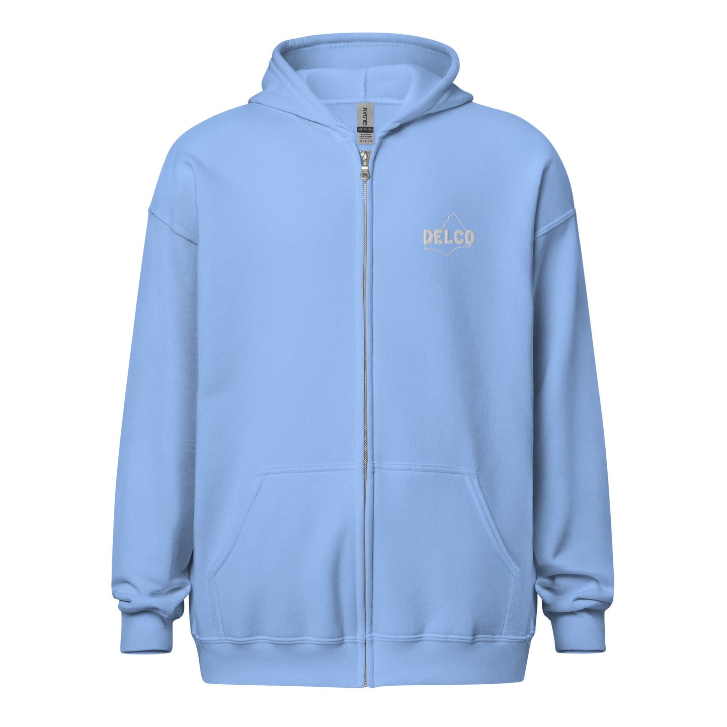 Unisex embroidered heavy blend zip hoodie DELCO BRAND