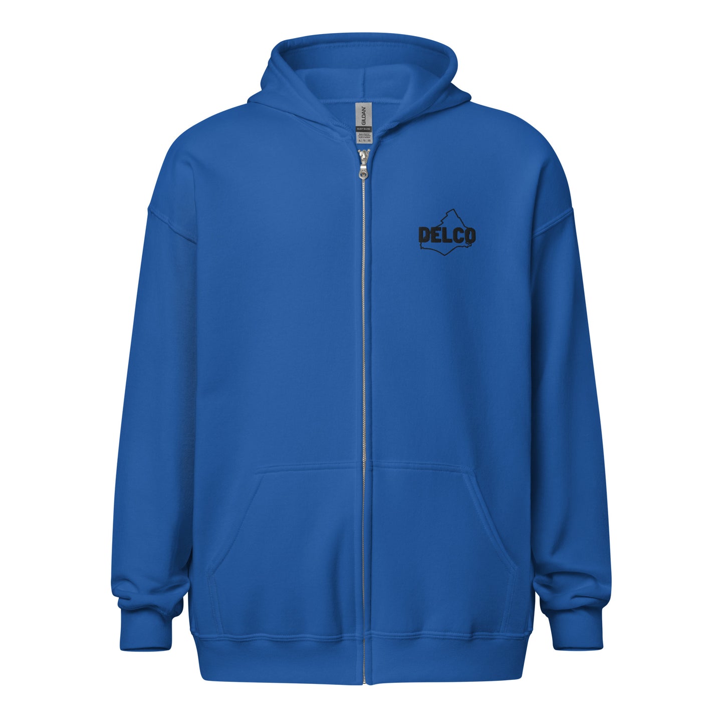 Unisex Embroidered Delco zip up hoodie