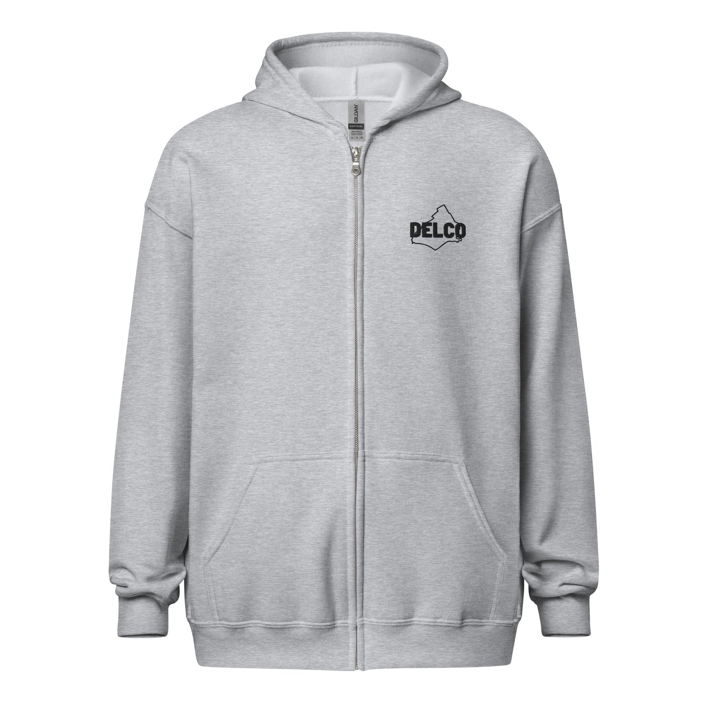 Embroidered Delco zip up hoodie