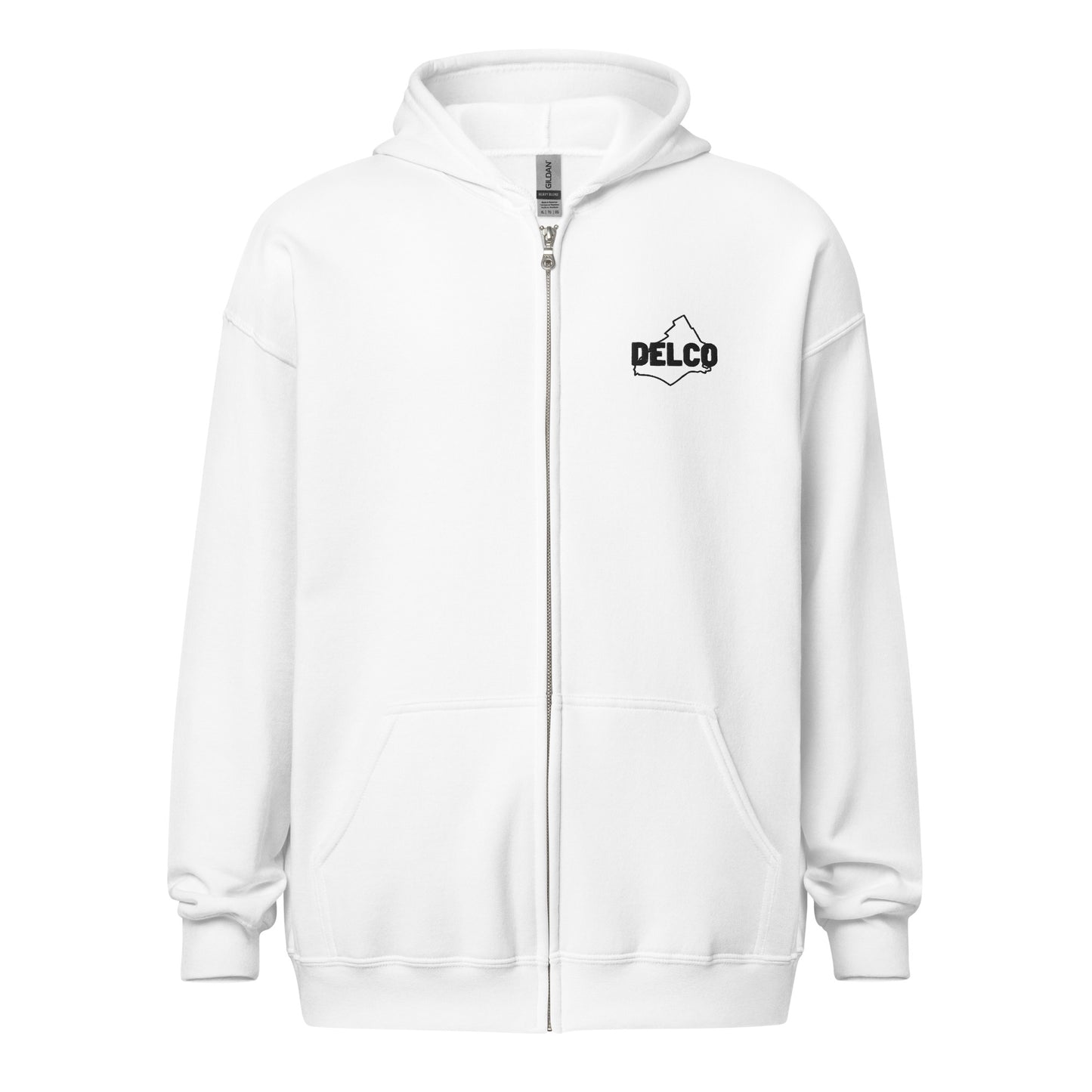 Embroidered Delco zip up hoodie